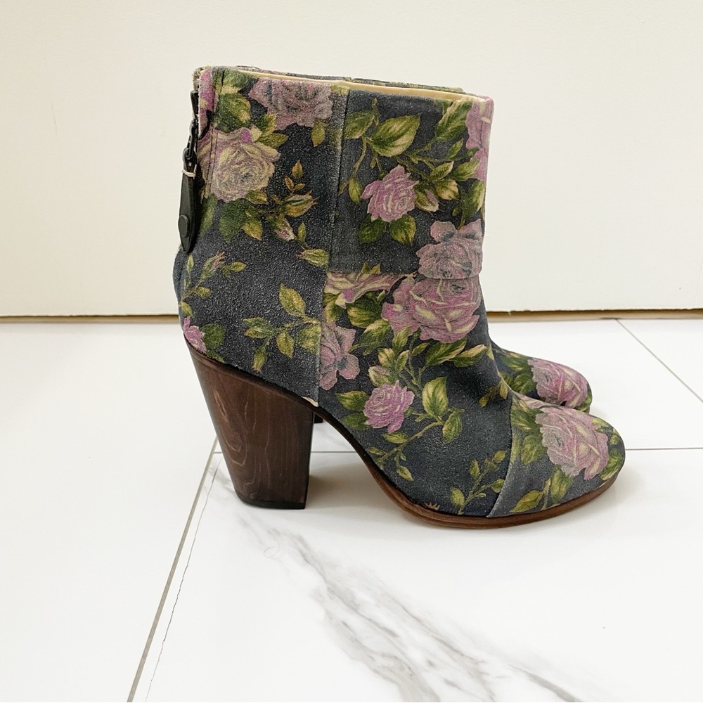 Rag & Bone Floral Suede Booties Boots